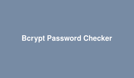 Bcrypt Password Checker