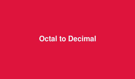 Octal to Decimal